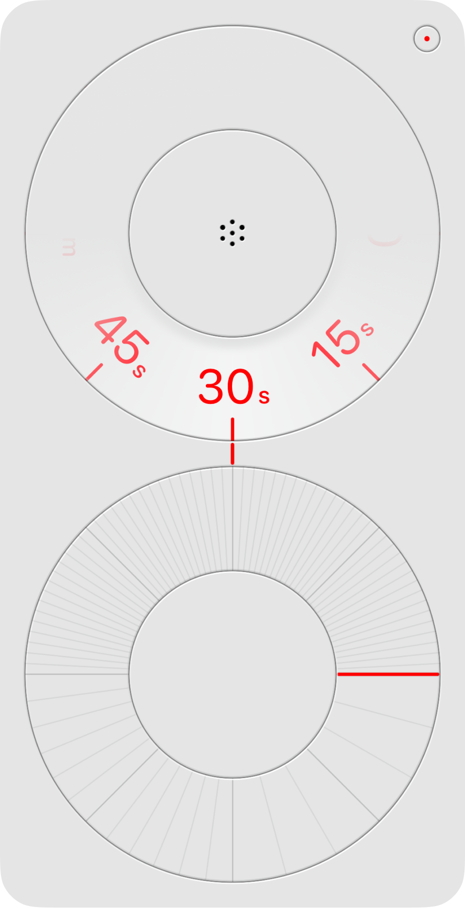 Ticker timer interface showing 30 seconds